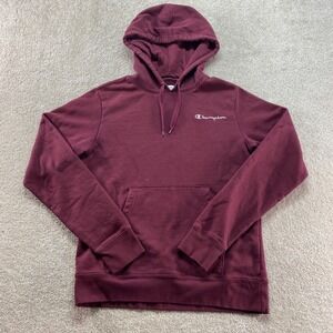 Champion Sweatshirt Mens Small Burgundy Pullover Hoodie Authentic Athleticwear